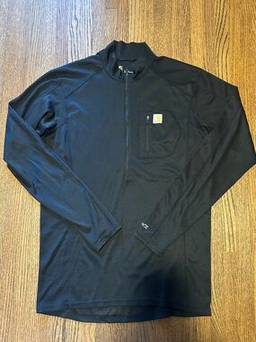 Men's Carhartt Force Relaxed Fit Mock Neck 1/2 Zip Pullover in black 🖤